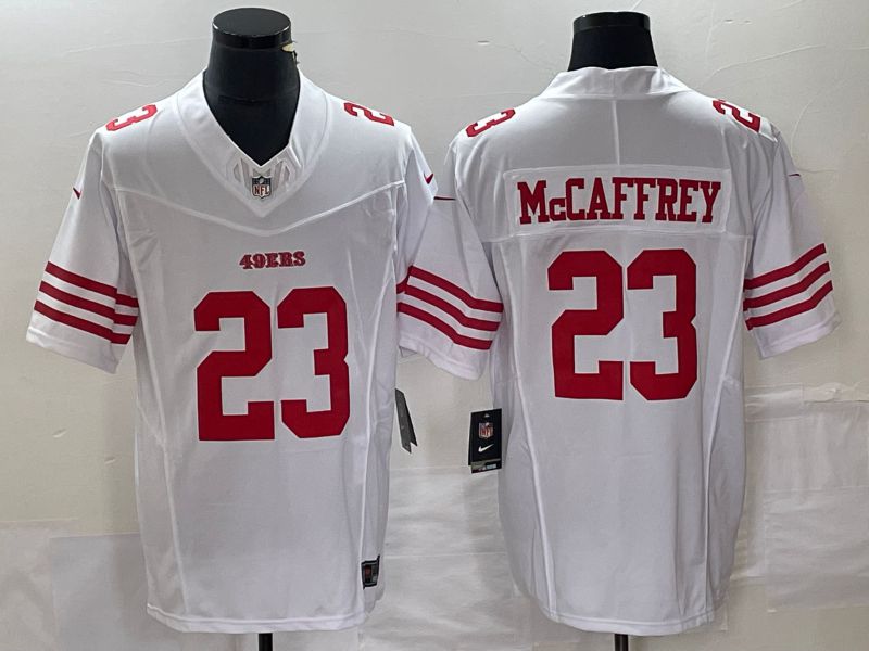 Men San Francisco 49ers #23 Mccaffrey White 2023 Nike Vapor Limited NFL Jerseys->kansas city chiefs->NFL Jersey